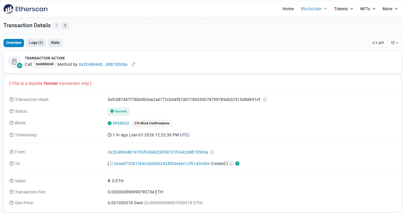 Contract Deployment Transaction